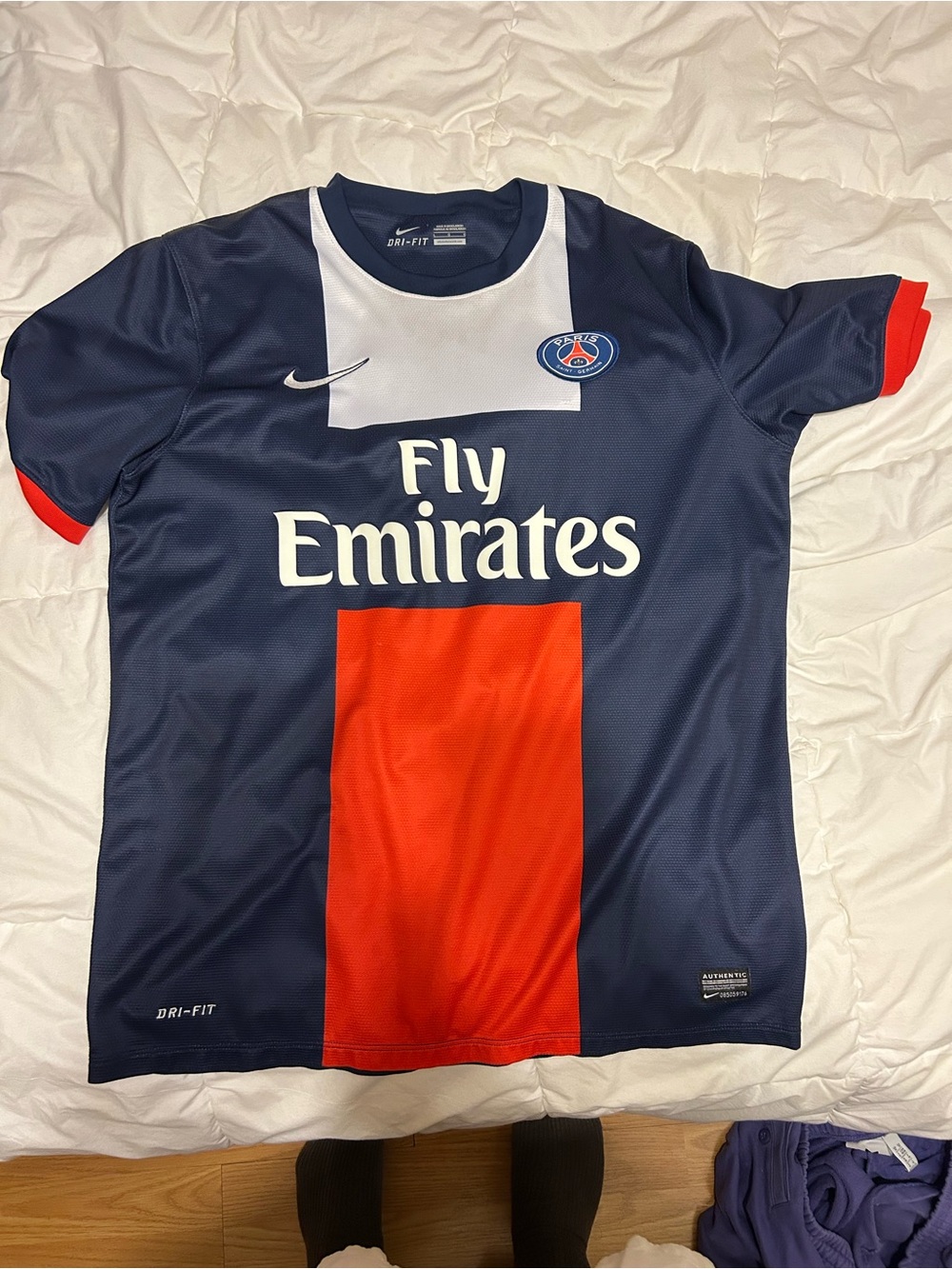 Nike Paris Saint-Germain Navy & Red Fly Emirates Soccer Jersey
